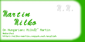 martin milko business card